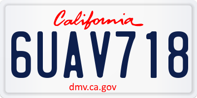 CA license plate 6UAV718