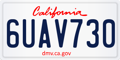 CA license plate 6UAV730