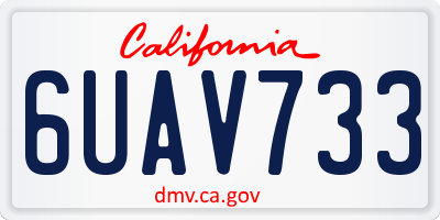 CA license plate 6UAV733