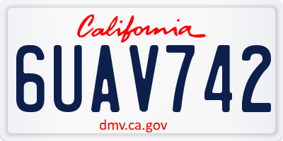 CA license plate 6UAV742