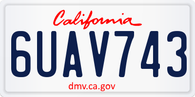 CA license plate 6UAV743