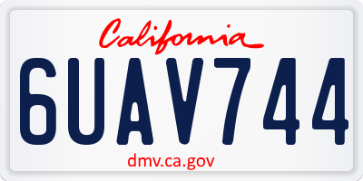 CA license plate 6UAV744