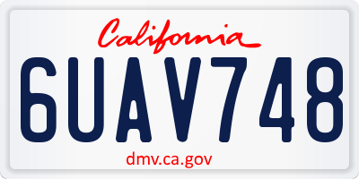 CA license plate 6UAV748
