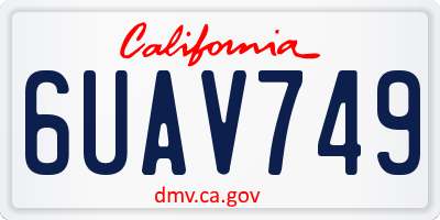 CA license plate 6UAV749