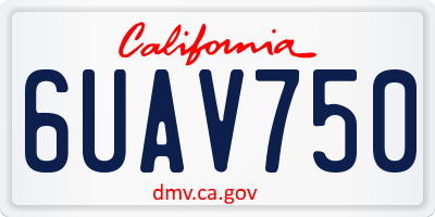 CA license plate 6UAV750