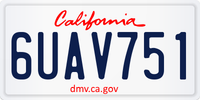 CA license plate 6UAV751