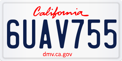 CA license plate 6UAV755