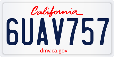 CA license plate 6UAV757