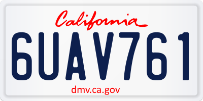CA license plate 6UAV761