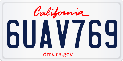 CA license plate 6UAV769