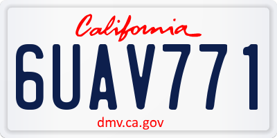 CA license plate 6UAV771