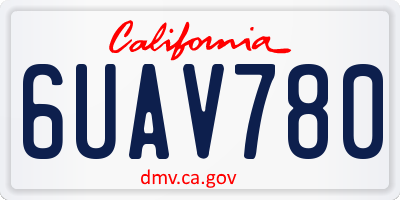 CA license plate 6UAV780