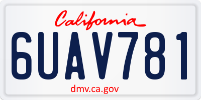CA license plate 6UAV781