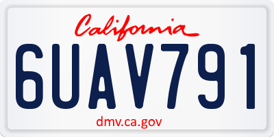 CA license plate 6UAV791