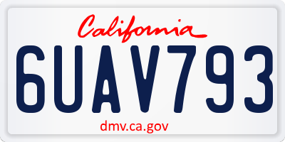 CA license plate 6UAV793