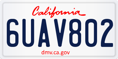 CA license plate 6UAV802