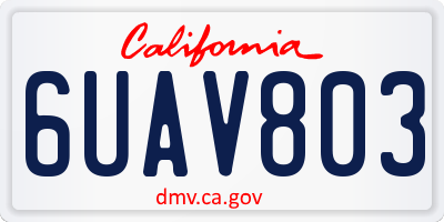 CA license plate 6UAV803