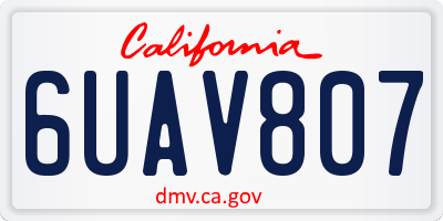 CA license plate 6UAV807