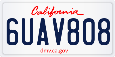 CA license plate 6UAV808