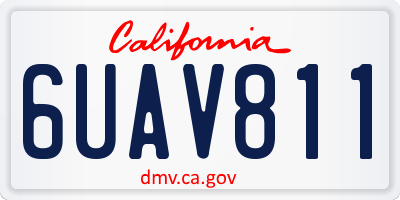CA license plate 6UAV811