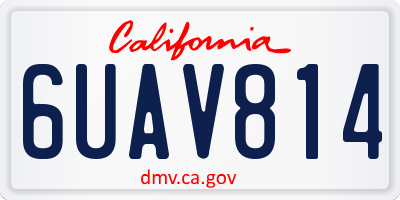 CA license plate 6UAV814