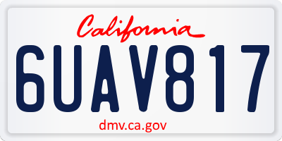 CA license plate 6UAV817