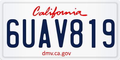 CA license plate 6UAV819