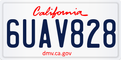 CA license plate 6UAV828