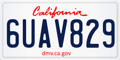 CA license plate 6UAV829