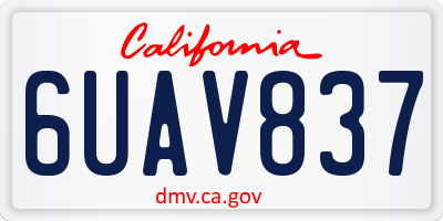 CA license plate 6UAV837
