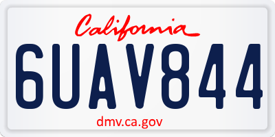 CA license plate 6UAV844