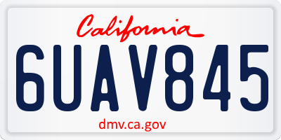 CA license plate 6UAV845
