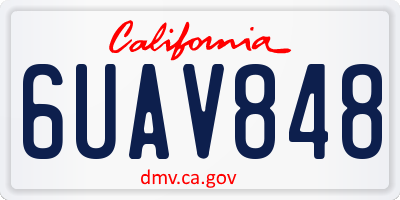 CA license plate 6UAV848