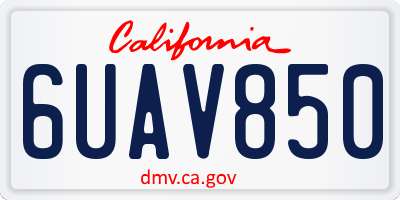 CA license plate 6UAV850