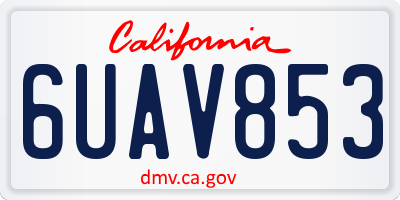 CA license plate 6UAV853