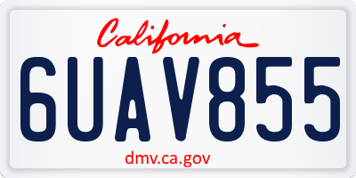 CA license plate 6UAV855