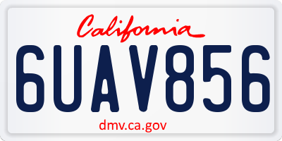 CA license plate 6UAV856