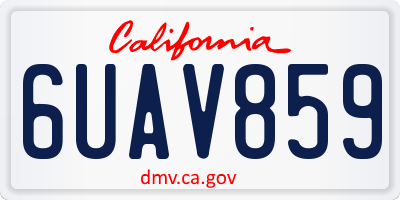CA license plate 6UAV859