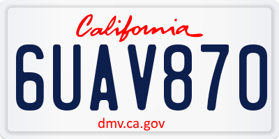 CA license plate 6UAV870