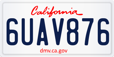 CA license plate 6UAV876