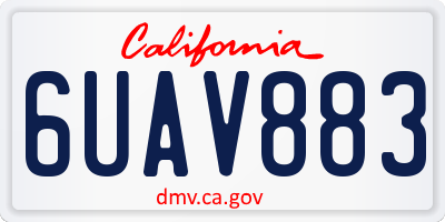 CA license plate 6UAV883