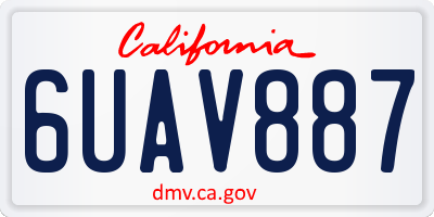 CA license plate 6UAV887