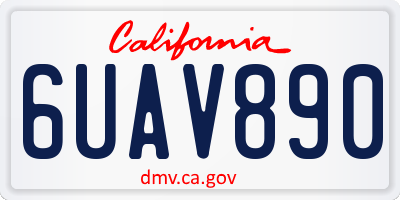 CA license plate 6UAV890