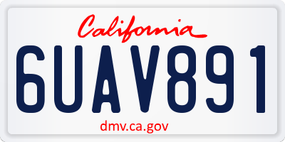 CA license plate 6UAV891
