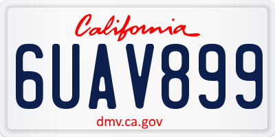 CA license plate 6UAV899