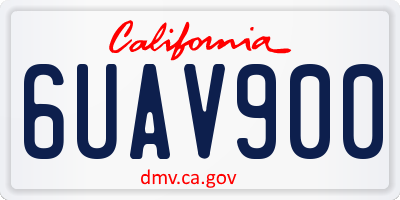CA license plate 6UAV900