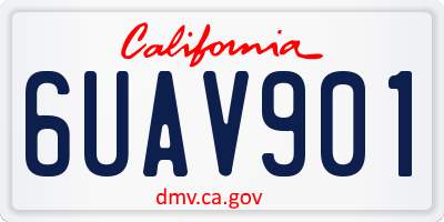 CA license plate 6UAV901