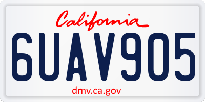 CA license plate 6UAV905