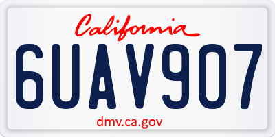 CA license plate 6UAV907