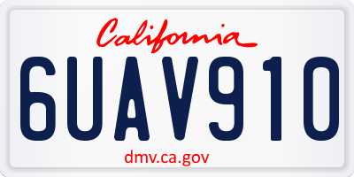 CA license plate 6UAV910